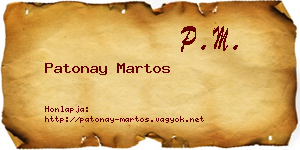 Patonay Martos névjegykártya